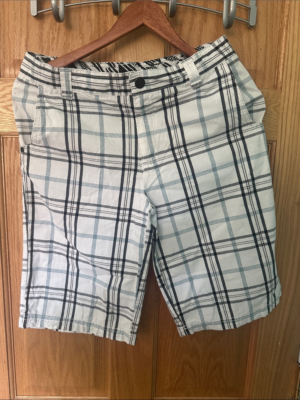 Shaun White White and Black Plaid Kids Shorts